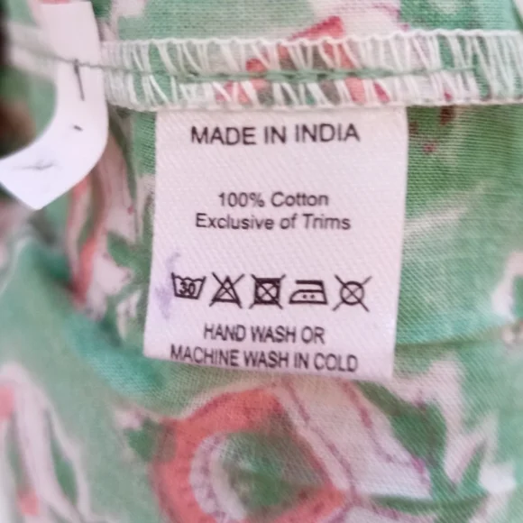 Marea mint green and pink block print balloon sleeve babydoll dress - Picture 8 of 8